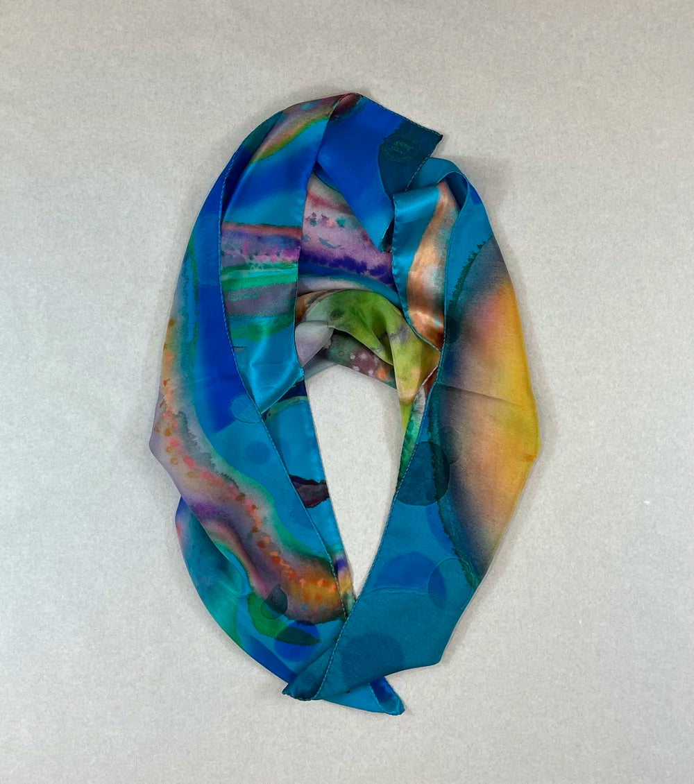 Blue Octopus – Silk Scarf