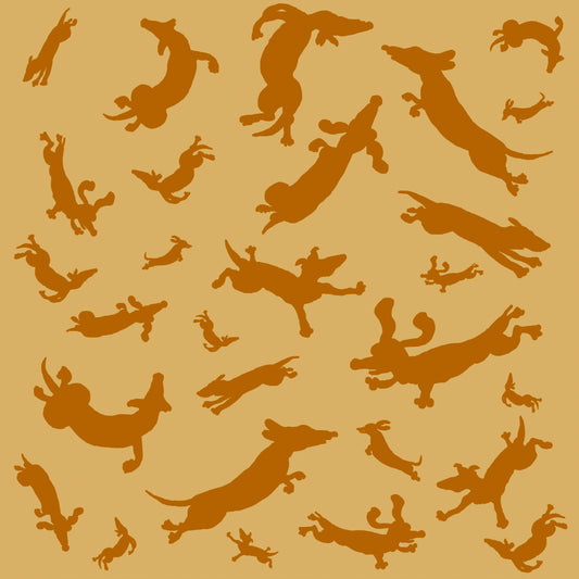 Dogs in Space | orange – Silk Scarf