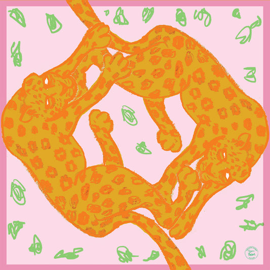 Two jaguars - Silk Scarf