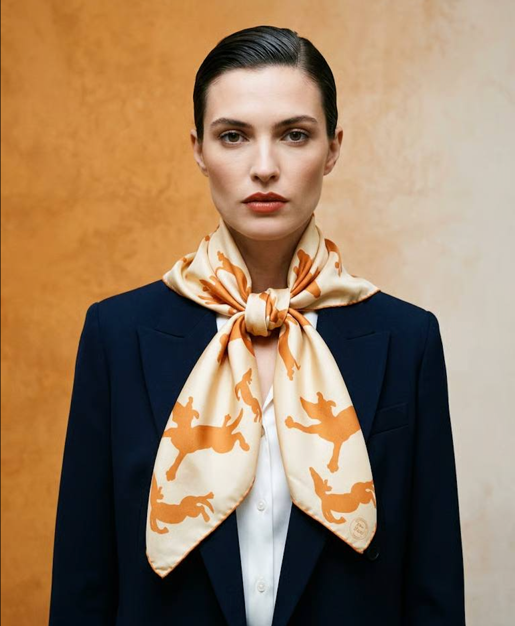 Dogs in Space | orange – Silk Scarf