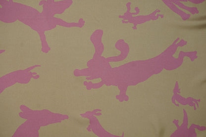 Dogs in Space Silk Scarf - Gold