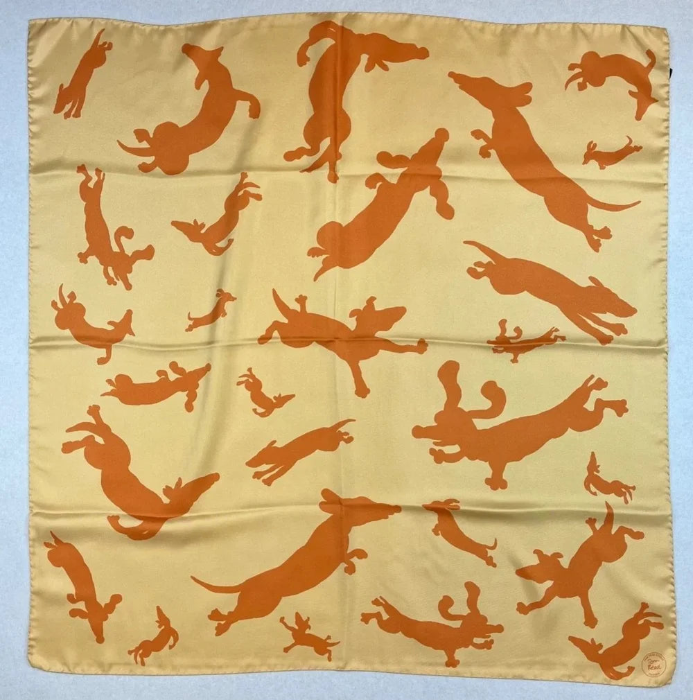 Dogs in Space | orange – Silk Scarf
