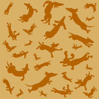 Dogs in Space | orange – Silk Scarf