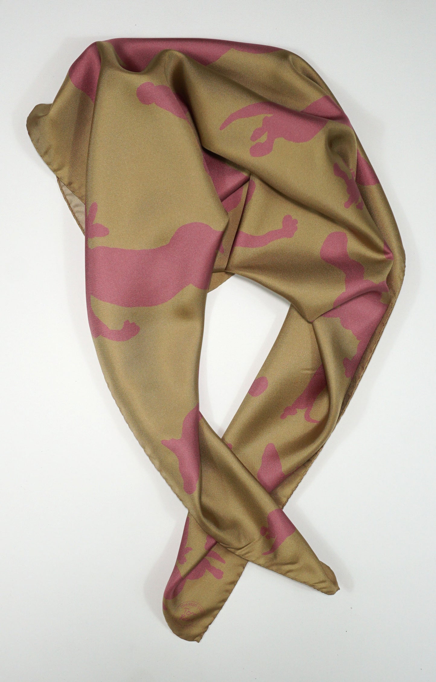 Dogs in Space Silk Scarf - Gold
