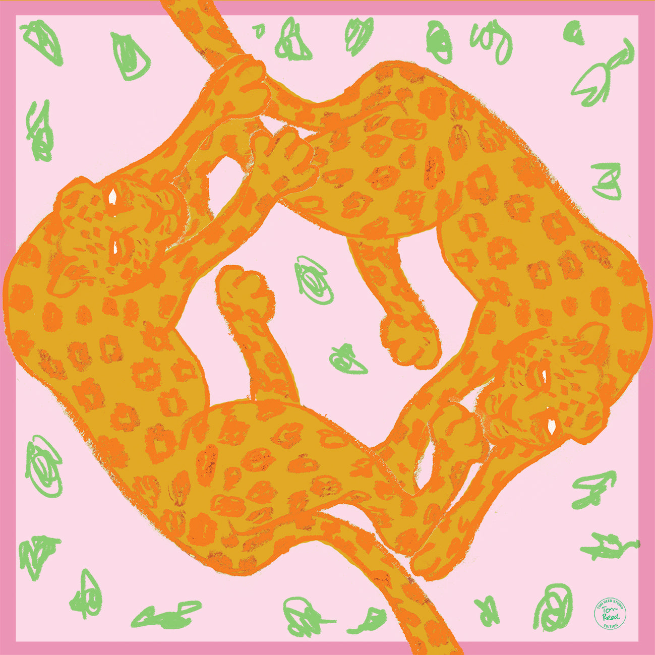 Two jaguars - Silk Scarf